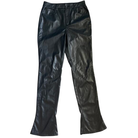 AFRM x REVOLVE Vegan Leather Mini-Flare High-Rise Noir Graysen Pant Size 29 Tall - Picture 4 of 12